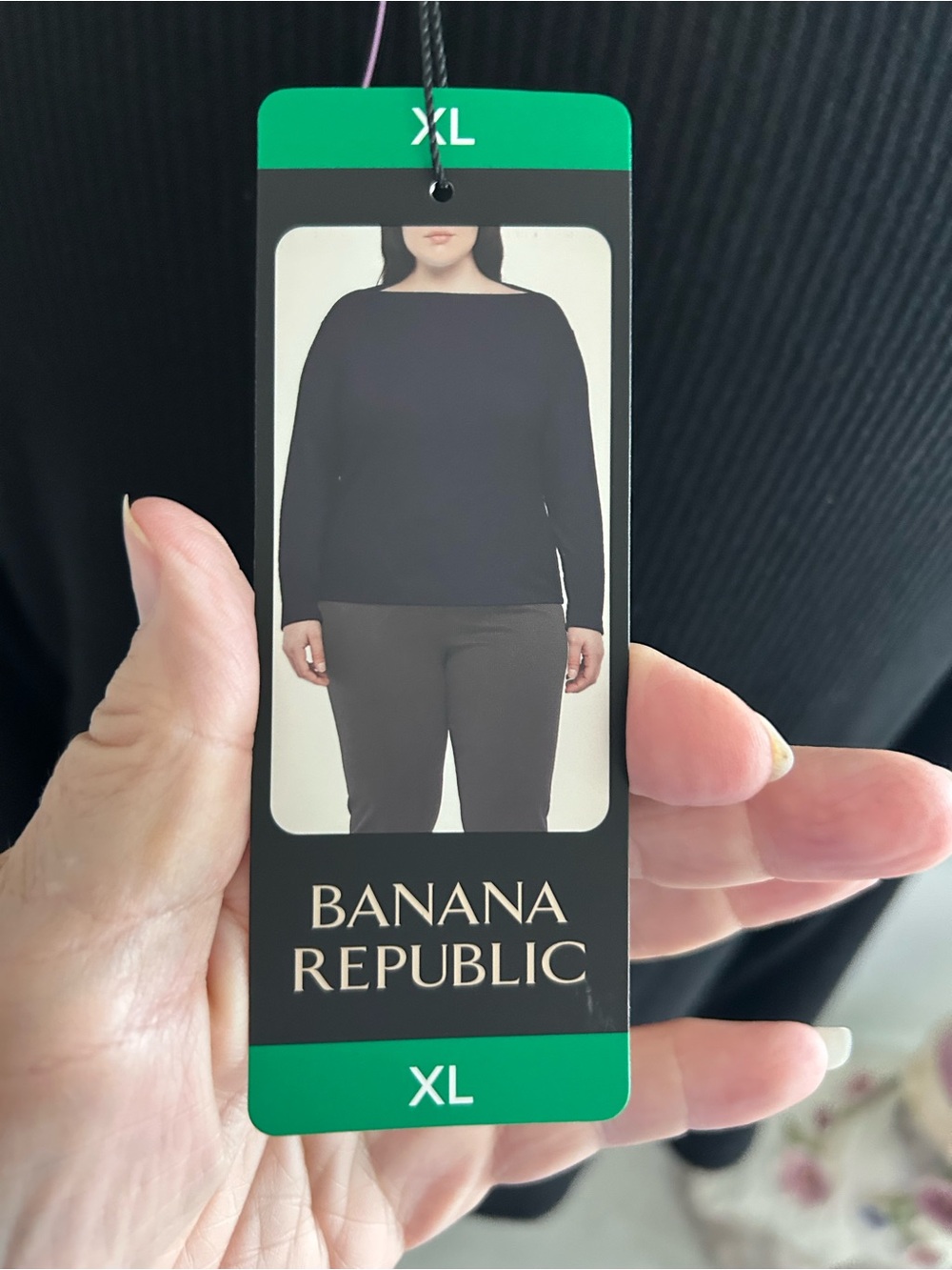 Banana Republic Black Ribbed Long-Sleeve Women's Top - Picture 5 of 8